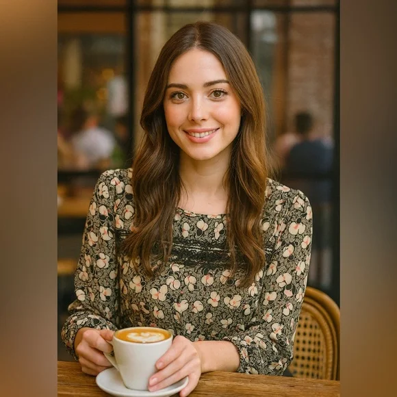 Lily Rose Floral Lace Blouse Romantic Vintage Vibes Feminine Boho Coquette M - Picture 2 of 5